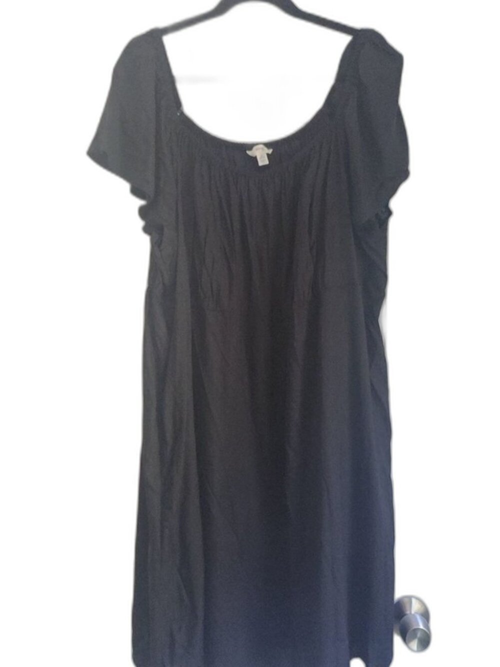 Terra & Sky Black Off Shoulder Dress 3X NWOT Pockets